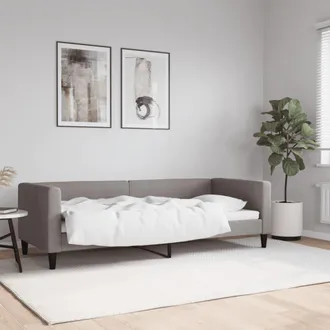 vidaXL Sof&aacute; Cama Sin Colch&oacute;n Tela Gris Taupe 80x200 Cm Vidaxl