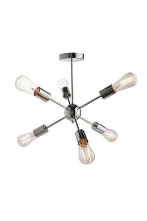 Netlighting Rubens 6 Light Semi Flush Light Chrome Plate E27