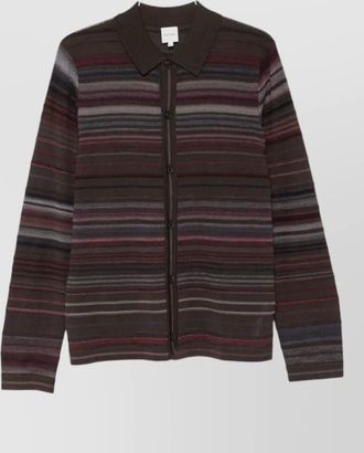Paul Smith merino wool striped buttoned cardigan