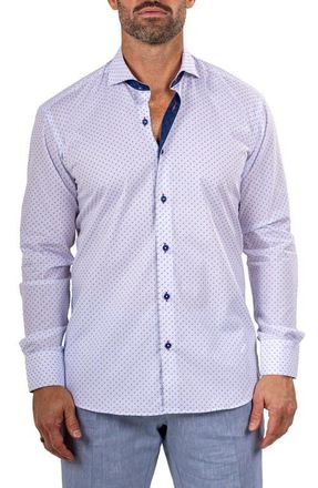 Maceoo Eins Marthy Contemporary Fit Cotton Button-Up Shirt in White at Nordstrom, Size 4