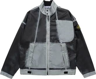 Stone Island Hand Sprayed Mussola Biker Jacket Sky Blue 7815431T1-V0041