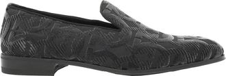 Ferragamo Mens Black Lens Gancini Slip On Loafers
