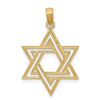 Diamond2Deal 14k Yellow Gold Star of David Pendant