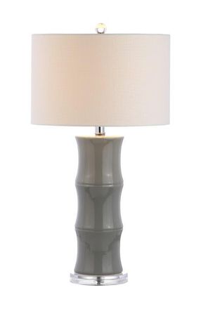 Jonathan Y Designs Tiki 26.5 Ceramic LED Table Lamp in Gray at Nordstrom