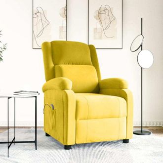 vidaXL Sill&oacute;n De Masaje De Terciopelo Amarillo Vidaxl