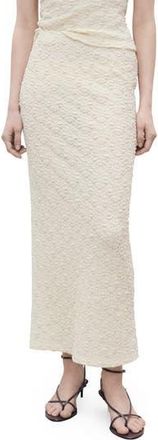 Mango Textured Knit Maxi Skirt in Ecru at Nordstrom Rack, Size Small