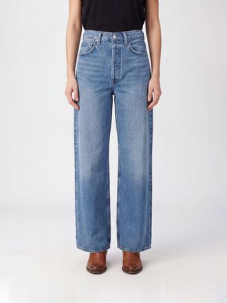 A Gold E Jeans flare a gamba larga a vita alta in denim di cotone riciclato