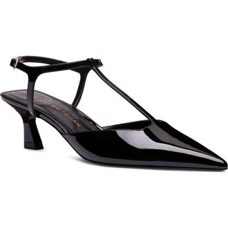 Stuart Weitzman Vinnie T-Strap Pump in Black at Nordstrom, Size 6.5