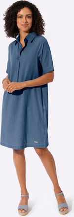 Casual Looks Jeanskleid CASUAL LOOKS Jeans-Kleid, Damen, Gr. 36, Normalgr&ouml;ssen, blau, stone, washed, Twill, 100% Baumwolle, unifarben, kurz, Kleider Jeanskleid