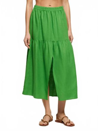 Nation Ltd Esmeralda Midi Skirt In Lime