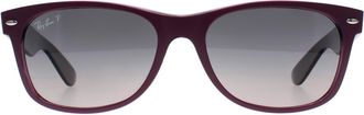 Ray-Ban Rectangle Unisex Violet Grey Polarized New Wayfarer 2132 - Purple - One Size