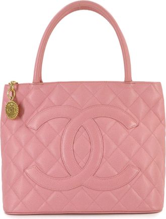 Chanel Pink Grained Calfskin Handbag Tote Bag (Pre-Owned)