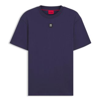 HUGO BOSS Hugo Mens Dalile Stacked Logo T-Shirt in Navy Cotton - Size X-Large