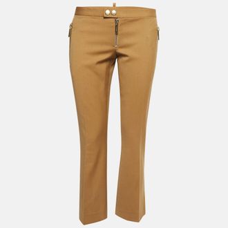 Dsquared2 Brown Gabardine Zipper Detail Trousers