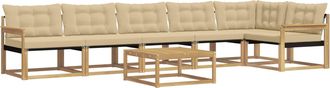 vidaXL Conjunto De Sof&aacute;s De Exterior 7 Uds. Y Beige Vidaxl