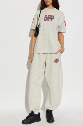 Off-white T-shirt With Logo, Womens, Grey