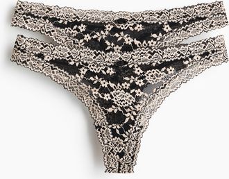 H&M 2er-Pack Tangas aus Spitze - Schwarz/Cremefarben