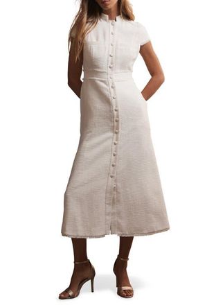 Mint Velvet Boucle Midi Dress in Ivory at Nordstrom, Size 12