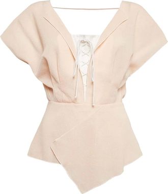 Roland Mouret Top con peplum - Rosa