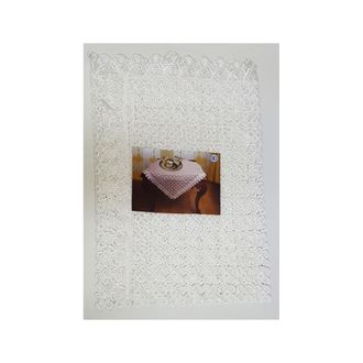 Trade Shop Trade Shop - Centro De Mesa Cuadrado De Encaje Blanco Marfil 80x80cm