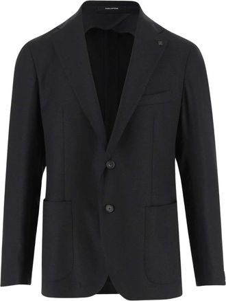 Tagliatore Stretch wollen jas met klassieke revers - Heren - Blazers - Zwart - 2XL - Wol - Jassen