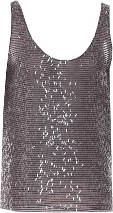 Brunello Cucinelli Taupe Sequins Top