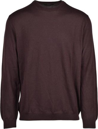 Slowear Crewneck Pullover - Heren - Ronde hals truien - Bruin - 2XL - Wol - Truien & Vesten
