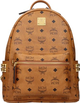 MCM Mcm-rugzakken en marshmallows Stark Side Studs Man, bruin stof/cognac
