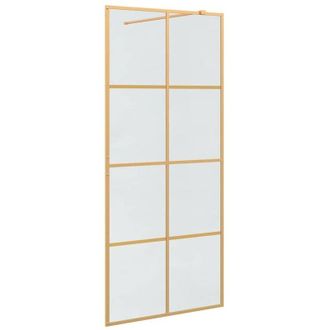 vidaXL Pared De Ducha Walk-in Dorado 90 X 195 Cm Vidrio Templado Vidaxl