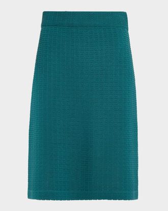 Misook Straight Textured Knit Skirt