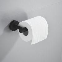 OEM Portarrollos De Papel Higi&eacute;nico Sin Taladrar, Acero Inoxidable Negro, Autoadhesivo, Para Ba&ntilde;o - 1 Unidad - Crezuo
