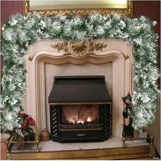 Trade Shop Trade Shop - Ghirlanda Natalizia Innevata Albero Natale Decorazioni Natalizie 270cm 200 Punte