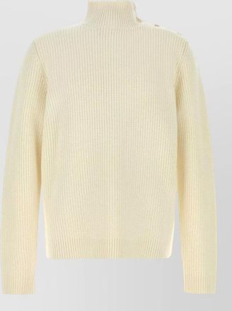 Prada wool sweater high neck long sleeves buttons