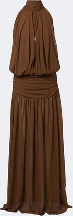 De La Vali Cruz draped chiffon maxi dress