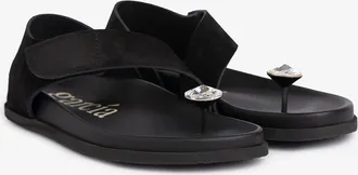 Pedro Garcia Crystal slide in black leather | Lairet | centenary |