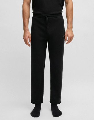 HUGO BOSS Mens BOSS Orange Waffle Mens Cotton-Blend Pyjama Bottoms with Embroidered Logo - Black 001 - Size: 35/34/32/40/Regular