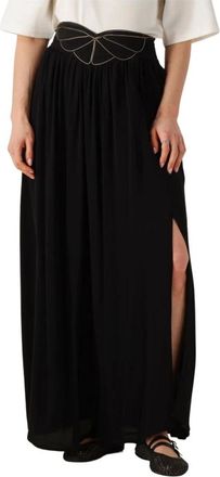 Louizon Dames, Rokken, Zwart, Maat: XS Viscose