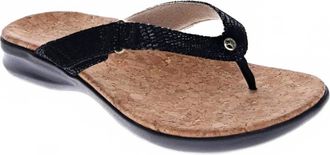 Revere Comfort Shoes Womens Napoli Sandal In Black Lizard
