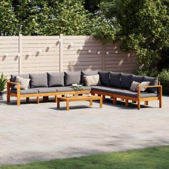 vidaXL Set De Sof&aacute;s De Jard&iacute;n Con Cojines 6 Pzas Madera Maciza Acacia Vidaxl