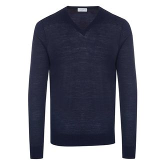 Ballantyne V-hals Pullover - Heren - Truien - Blauw - Maat: S