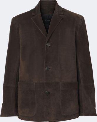 Yves Salomon Single-breasted suede jacket