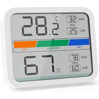 OEM Term&oacute;metro Digital De Interior - Monitor De Temperatura Y Humedad - Rango De -9&deg; A 60&deg; - Indicador De Confort Ambiental - Crezuo