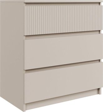 Selsey Selsey Sandia - C&oacute;moda Con Tres Cajones Y Frontal Acanalado Gris Cachemira, 70 Cm