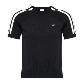 adidas Originals Adidas Originals, T-Shirts, female, Black, Size: 2XS Top with an application in the shape of a logo