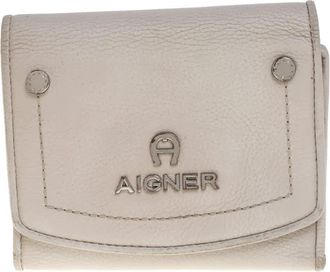 Aigner Grey Leather Trifold Wallet