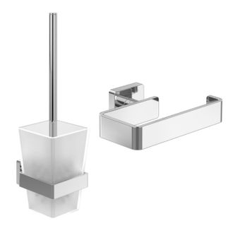 Villeroy & Boch Dispensador De Papel Higi&eacute;nico Sin Tapa + Escobillero Villeroy Et Boch Striking Chrome