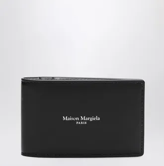 Maison Margiela Black button card holder with logo
