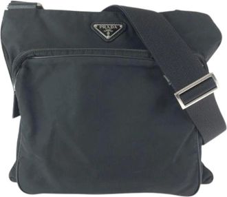 Prada Borsa a spalla Pre-owned in Tessuto Nylon con Logo a Triangolo - - Pre-owned - Donna - Nero - ONE SIZE