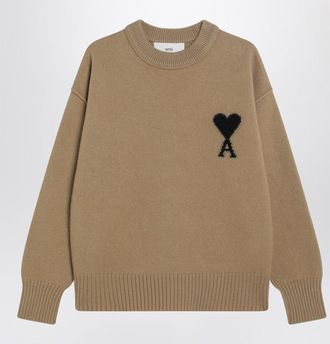 Ami Camel Ami De Coeur sweater in wool