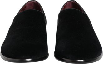 Dolce & Gabbana Black Velvet Loafers Formal Men Dress Mens Shoes